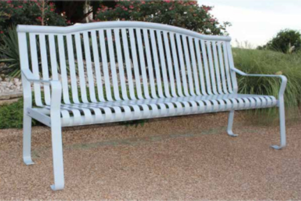 white bench